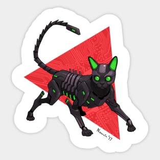 Cyborg Devon Rex Sticker